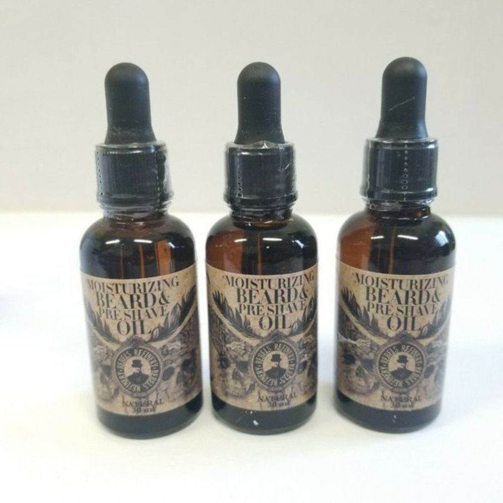 Rebels Refinery men's Moisturizing Beard & Pre Shave Oil lot of 3 new and sealed